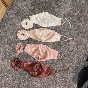 Silk mask and scrunchie set
